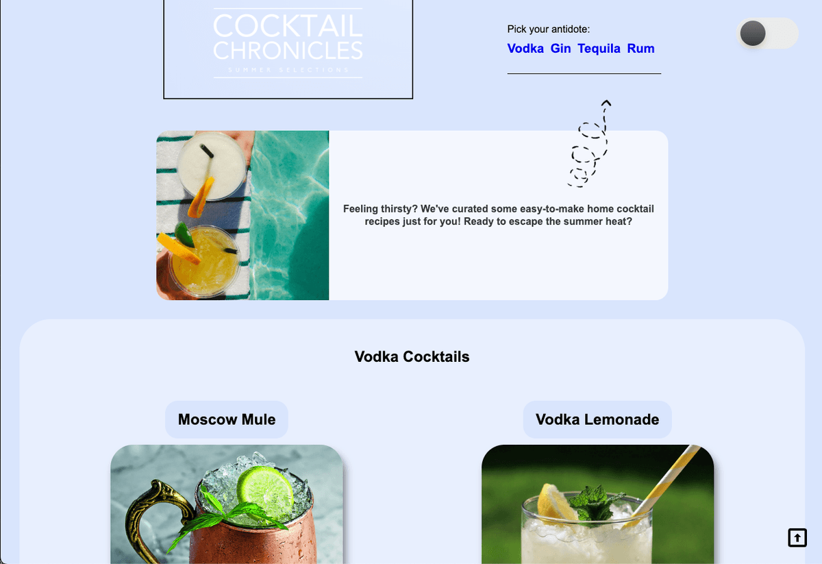 Cocktail Chronicles Project screenshot